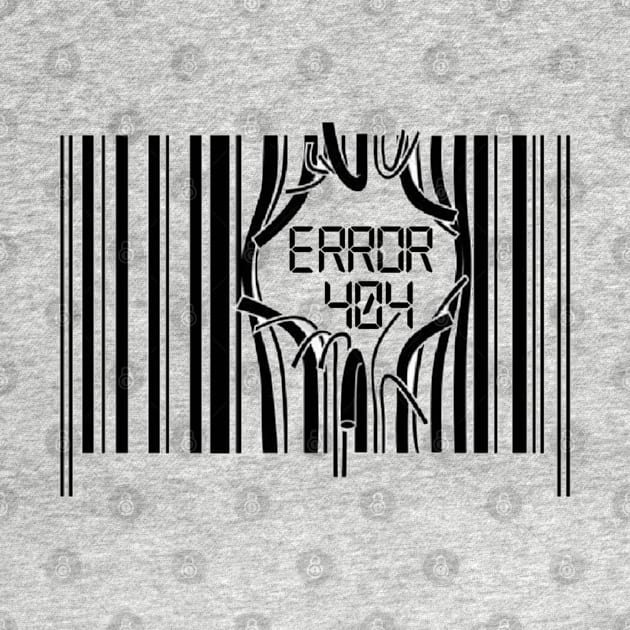 Error 404 Barcode by Cyber Club Tees